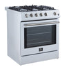 Forno Leonardo Espresso 30" White Gas Range, 5 cu.ft Convection Oven-FFSGS1116-30WHT | Cuisiniere a gaz Leonardo Espresso de 30", blanc, 5 pi³ – FFSGS1116-30WHT