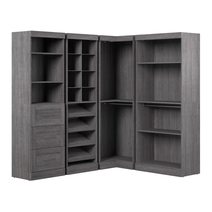 Bestar Pur 83 W Walk-In Closet Organizer - Bark Grey
