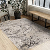Sophie Grey Beige Black White Paint Splatter Design Rug, 5'3" x 7'7" Indoor Area Rug | Tapis Sophie a motif d'eclaboussures de peinture grises, beiges, noires et blanches, 5'3" x 7'7"