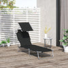 Outsunny Outdoor Lounge Chair, Adjustable Folding Chaise Lounge, Black