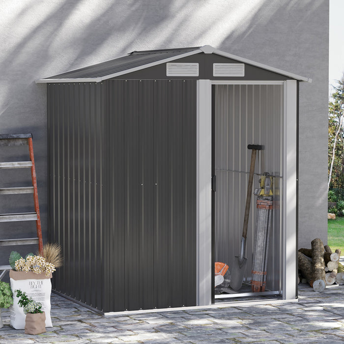 Outsunny 5ft X 4ft Garden Metal Storage Shed With Top Vents For Garden