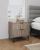 Dumbo Modern 20" Fluted Nightstand in Rustic Gray (2-Drawer) | Table de nuit moderne Dumbo 20" a cannelures, gris rustique (2 tiroirs)