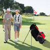 Costway Golf Stand Cart Bag Club W/6 Way Divider Carry Organizer Pockets Storage Red
