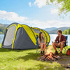 Outsunny 4 Person Camping Tent Automatic Pop Up Tent with Carry Bag Doors