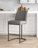 Serena Modern Metal Upholstered Counter Stool in Taupe Bar Stool | Tabouret de comptoir moderne en metal et tissu Serena, coloris taupe
