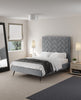 Crosby Modern Upholstered Velvet Full Bed in Gray | Lit double moderne Crosby en velours gris capitonne