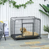 Pawhut Folding Heavy Duty Dog Crate Heavy Duty Cage For Large Sized Dogs With Double Doors, Lockable|Pawhut Cage Et Niche Pliable En Metal Robuste Pour Chien Avec Plateau Et Couvercle Amovibles Et 4 Ro