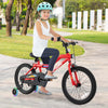 Costway 18" Led Lighted Kids Bike With Adjustable Seat Coaster Brake Training Wheels Red