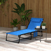 Outsunny Folding Chaise Lounge, Padded Reclining Tanning Chair, Blue