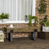 Homcom Garden Bench With Metal Legs, Concrete Dining Bench Patio|Homcom Banc De Jardin Avec Pieds En Metal Salle A Manger En Beton