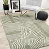 Florence Green White Modern Geometric Arches Rug, 2'7" x 4'11" Indoor Area Rug | Tapis Florence vert et blanc a motifs geometriques modernes en arches, 2'7" x 4'11"