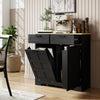 HOMCOM Tilt Out Trash Cabinet, Kitchen Island with Garbage Cabinet, Black