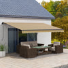 Outsunny 15' X 10' Patio Retractable Awning Sunshade Shelter, Amber|Outsunny 15' X 10' Auvent Retractable, Abri Pare-soleil, Jaune