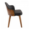 LumiSource Ahoy Faux Leather Mid-Century Dining Chair - Walnut/Black|Chaise de salle à manger de style du milieu du 20e siècle Ahoy en similicuir - noyer et noir
