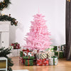 Homcom 4ft Artificial Christmas Tree With Automatic Open For Party Pink|Homcom Arbre De Noel Artificiel De 4 Pieds Avec 341 Pointes De Branches