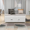 Olivia Pine Wood Storage Bench With 3-door Shoe Cabinet With Hidden Compartment - White | Banc De Rangement Olivia En Pin Avec Meuble A Chaussures 3 Portes Et Compartiment Cache, Blanc