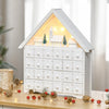 Homcom 15" Christmas Advent Calendar|Homcom Calendrier De L'avent De Noel Blanc