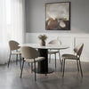 Haven Contemporary Modern Vegan Leather Metal Side Chair in Stone Gray - Set of 4 | Chaise laterale contemporaine moderne en cuir vegetalien et metal Haven, gris pierre - Lot de 4