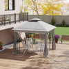 Outsunny 10' X 10' Patio Gazebo, Outdoor Gazebo Canopy, Light Grey
