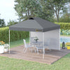Outsunny 10' X 10' Pop Up Canopy Tent With Sidewall And Bag, Grey