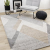 Maverick White Beige Grey Modern Plush Area Rug - 7'10" x 11'2"|Carpette moelleuse moderne Maverick blanche, beige et grise - 7 pi 10 po x 11 pi 2 po