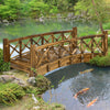 Outsunny 4ft Wooden Garden Bridge With Guardrails, Arc Footbridge, Stained|Outsunny Pont De Jardin En Bois De 4ft Passerelle En Forme D'arc
