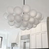Dainolite Miles 8 Light Chandelier Matte Black Frosted Glass Lamp|Lustre Miles de Dainolite en verre givré, avec fini noir mat et 8 ampoules