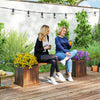 Outsunny Raised Garden Bed Plant Stand Wooden Garden Planter & Bench