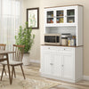 HOMCOM 71" Pantry Cabinet w/ Microwave Space Buffet w/ Hutch White