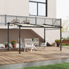 Outsunny 10' X 13' Metal Pergola W/ Retractable Canopy Roof, Beige|Outsunny - Pergola Metallique Avec Toit Coulissant - Auvent De Pergola