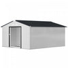 Outsunny 11' X 13' Garden Storage Shed W/ Steel Foundation Kit, White|Outsunny Abri De Jardin 11' X 13' Avec Kit De Fondation En Acier, Blanc