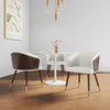 Reeva Modern Wood Vegan Leather Dining Chair in Cream - Set of 2 | Chaise de salle a manger moderne en bois et cuir vegetalien Reeva en creme - Lot de 2