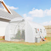 Outsunny Walk-in Tunnel Greenhouse w/ Support Rods, Plant Hot House, White