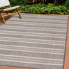 Jackson Cream Taupe Banded Stripes Rug, 7'10" 10'6" Outdoor Area Rug | Tapis Jackson a rayures creme taupe, 7'10'' x 10'6''