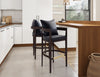 Ritz Mid-Century Modern Wood Upholstered Barstool in Black - Set of 2 | Tabouret de bar en bois rembourre Ritz style milieu du siecle, noir – Lot de 2