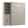Bestar Key West Full Murphy Bed & Closet Organizer with Drawer & Doors (88 W) - Linen White Oak|Lit double escamotable Key West de Bestar de 88 po (L) avec organisateur de garde-robe, tiroir et portes - blanc chêne lin