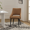 Tremont Modern Metal Vegan Leather Dining Chair in Saddle | Chaise de salle a manger moderne Tremont en metal et cuir vegetalien, coloris Saddle