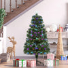 Homcom 4ft Pre-lit Optic Fiber Artificial Christmas Tree With Top Star, 130 Branch Tips And Led Lights|Homcom Arbre De Noel Artificiel En Fibre Optique Pre-illumine De 1.2 M Avec Etoile Superieure 130 Pointes De Branches Et Lumieres Led
