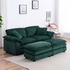 Liam 84.6" Comfortable Cloud Modular Sofa with Corduroy Upholstered,Green  | Liam Canape modulaire confortable Cloud 84,6" avec revetement en velours cotele, Vert