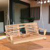 Outsunny 3 Seater Porch Swing Wood Patio Swing Chair With Foldable Table|Outsunny Balancoire De Porche En Bois 3 Places Avec Table Basse Pliante