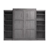 Bestar Pur Queen Murphy Bed and Two Shelving Units 115-Inch Wall Bed - Bark Grey|Grand lit escamotable mural Pur de Bestar de 115 po avec 2 meubles à tablettes - gris écorce