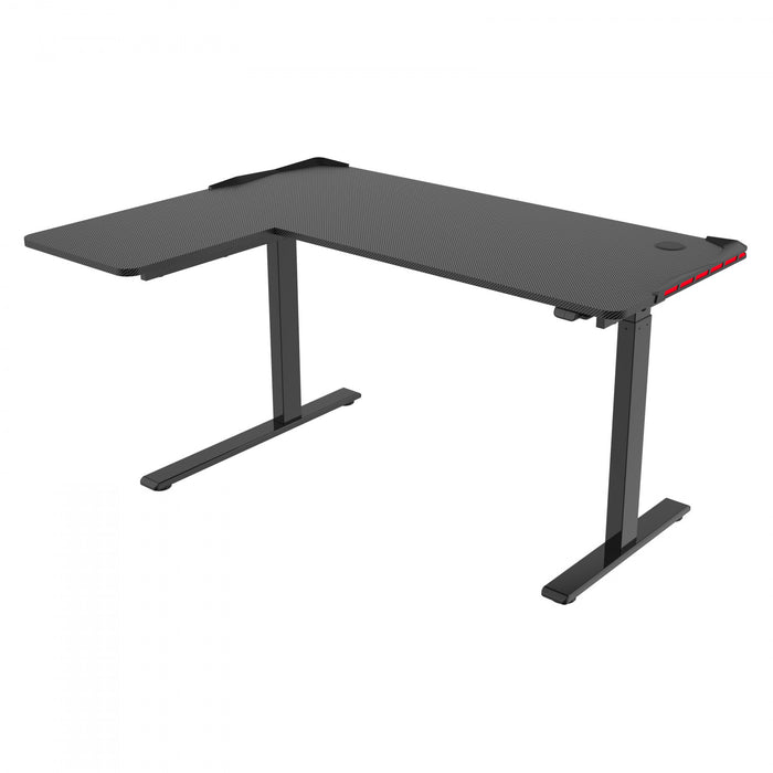TygerClaw L-Shape Gaming Sit-Stand Desk