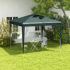 Outsunny 9' X 9' Party Tent Portable Gazebo Canopy For Weddings Parties Outdoor Sunshade With Dresse|Outsunny Tonnelle De Tente De Fete Portable 9' X 9' Avec Pieds, Vert Fonce