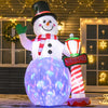 Homcom 8ft Snowman Inflatable Christmas Decoration|Homcom Bonhomme De Neige Gonflable Blanche