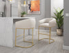 Louvre Mid-Century Modern Metal Upholstered Barstool in Cream - Set of 2 | Tabouret de bar rembourre en metal style mid-century moderne Louvre, creme - Lot de 2