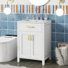 Olivia 24" Space-saving Storage Bathroom Vanity Combo With Solid Wood Frame - White | Olivia Meuble-lavabo Gain De Place 24" Avec Rangement Et Structure En Bois Massif - Blanc