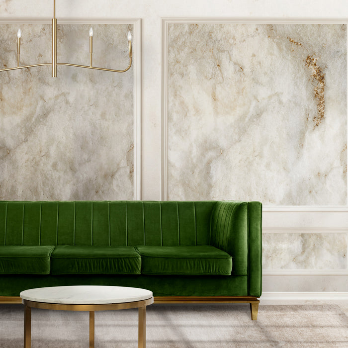Dainolite Eleanor 4 Light Horizontal Chandelier Aged Brass Lamp