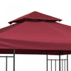 Outsunny 9.8' X 9.8' Square 2-tier Gazebo Replacement Canopy, Top Cover Outdoor Garden Sun Shade She|Outsunny 9,8 'x 9,8' Carre 2 Niveaux Gazebo Auvent Remplacement Couverture Superieure Exterieur Jard