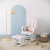 Storkcraft Hoop Glider and Ottoman - White/Pink Chair