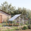 Pawhut Metal Chicken Coop, Walk-in Large Chicken Run, Poultry Cage For Backyard Hen, Duck, Rabbit Wi|Pawhut Grand Poulailler En Metal Galvanise, Avec Couverture, Pour L'exterieur De La Cour (9.8' X 19.